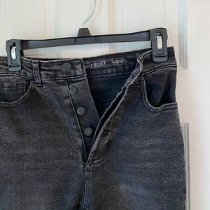 Black High-Rise Straight-Cut Jeans